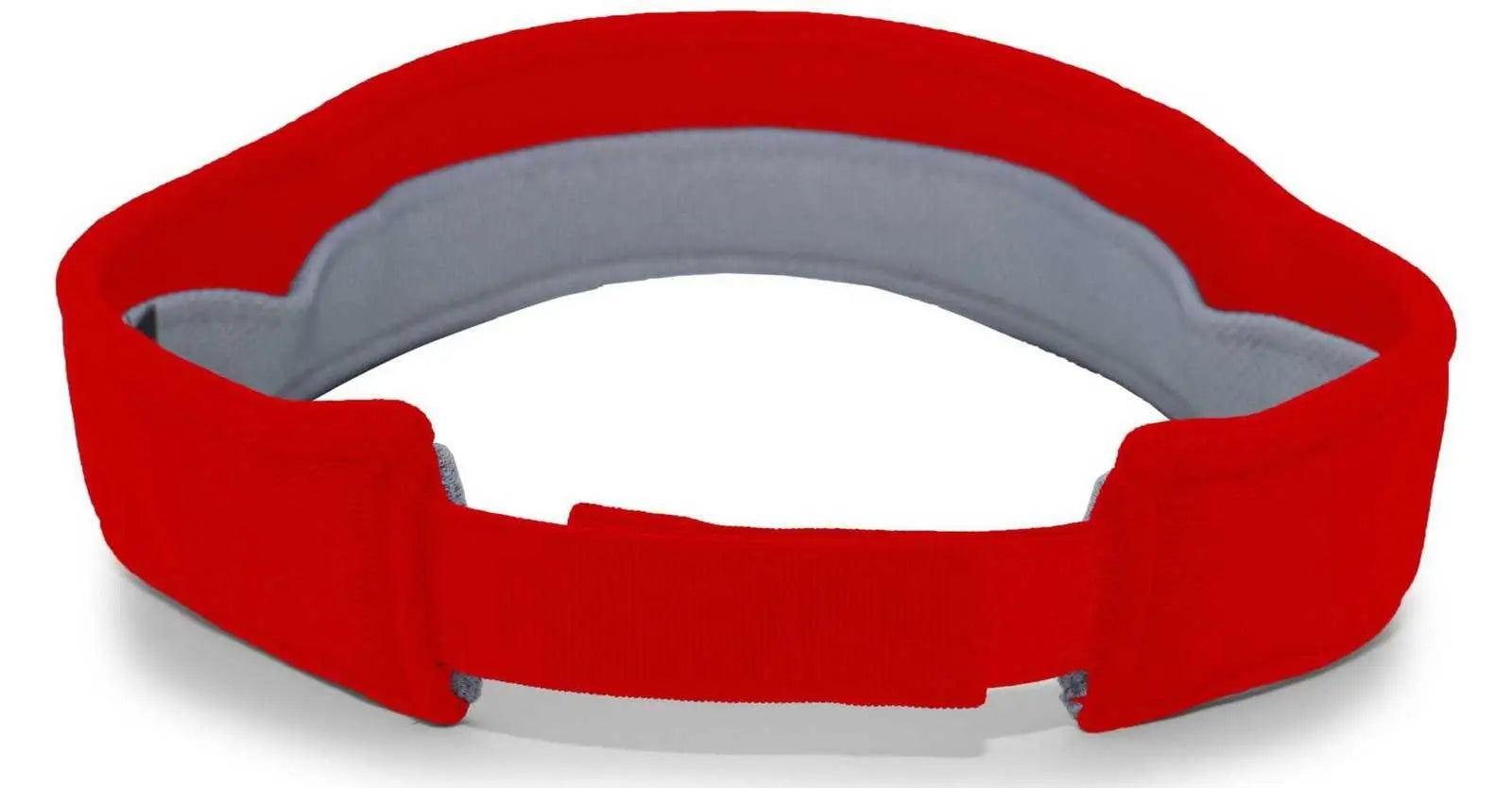Pacific Headwear 598V M2 Performance Hook-and-Loop Visor - Red - Red / 7’’ - 7 7/8’’