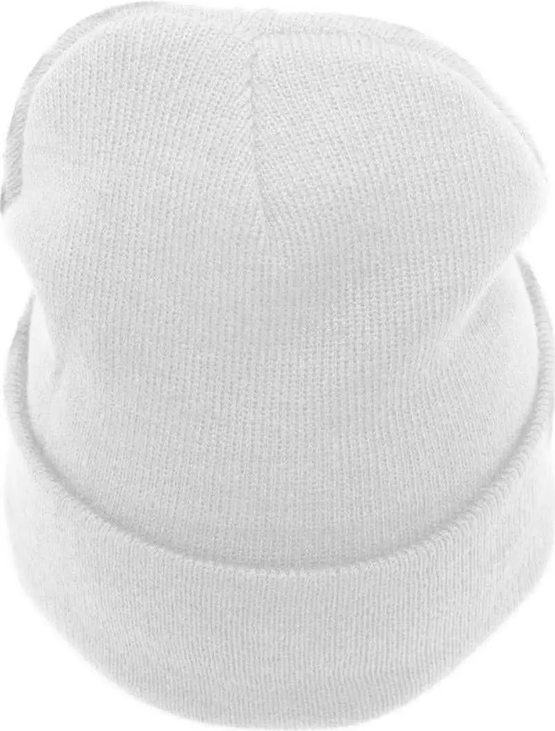 Pacific Headwear 621K Knit Cuff Beanie - White - White / 7’’ - 7 7/8’’