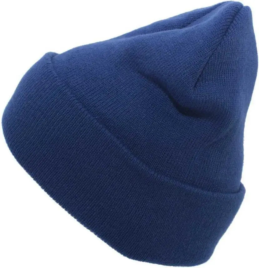 Pacific Headwear 621K Knit Fold Over Beanie - Royal - Royal / 7’’ - 7 7/8’’