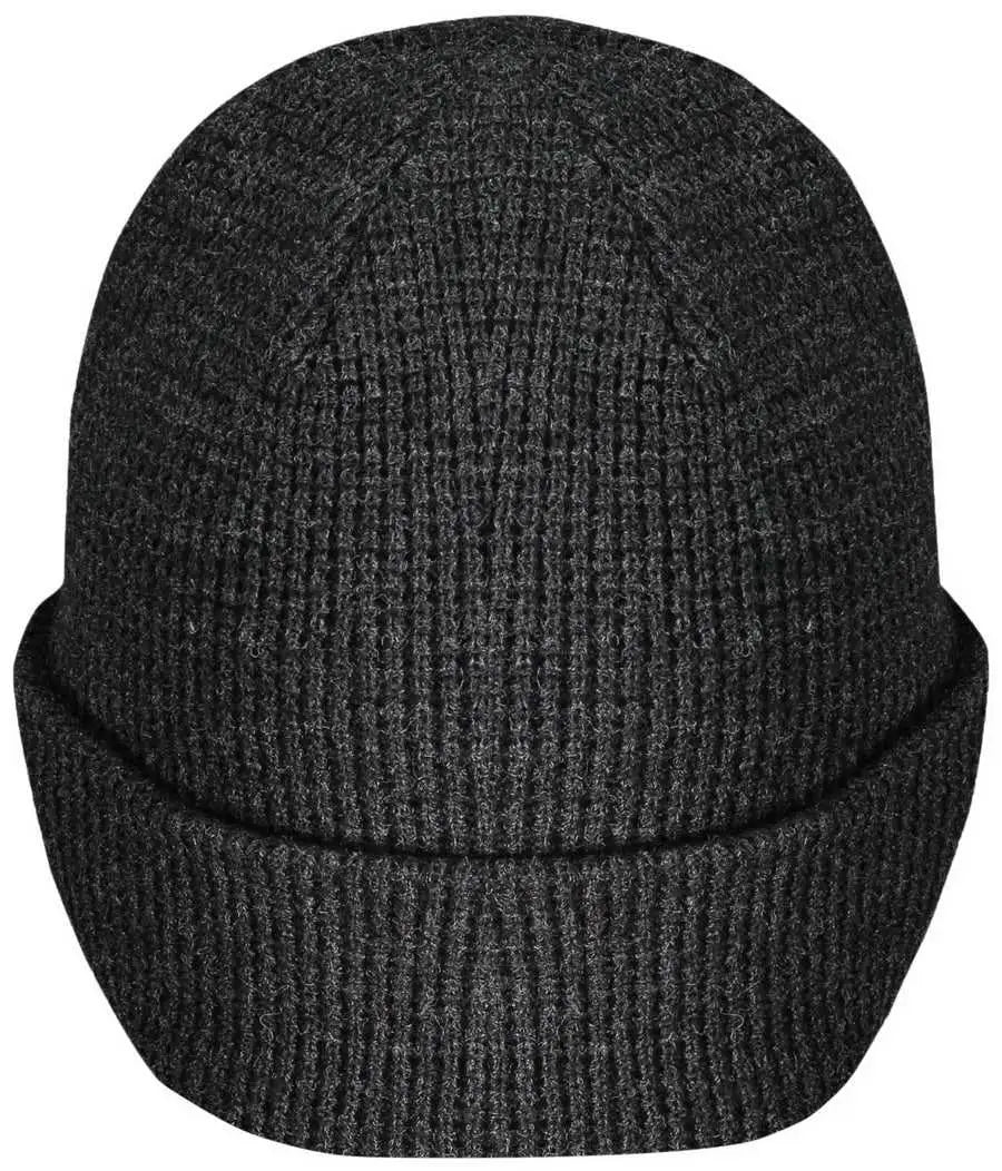 Pacific Headwear 627K Waffle Knit Cuff Beanie - Black - Black / 7’’ - 7 7/8’’