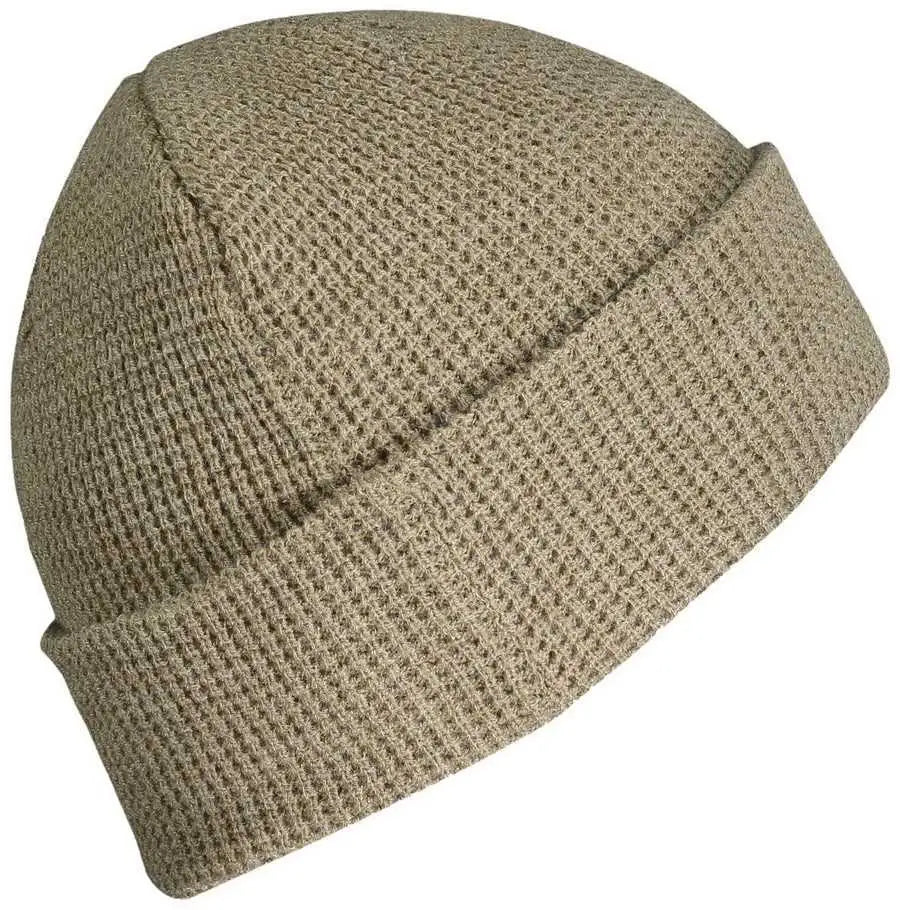 Pacific Headwear 627K Waffle Knit Cuff Beanie - Walnut - Dark Gray / 7’’ - 7 7/8’’