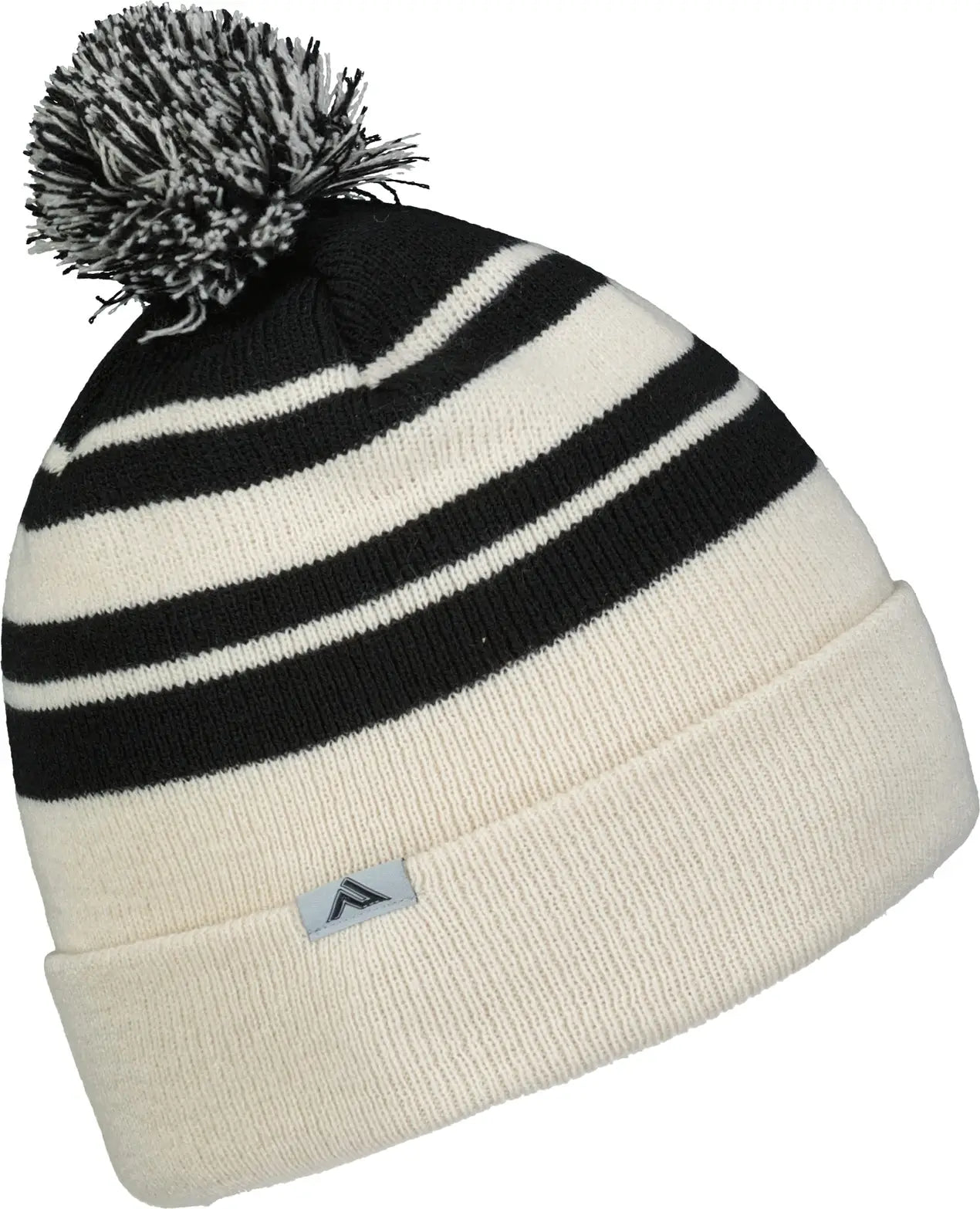 Pacific Headwear 641K Knit Fold Over Pom-Pom Beanie - Oat Black - Oat Black / OS