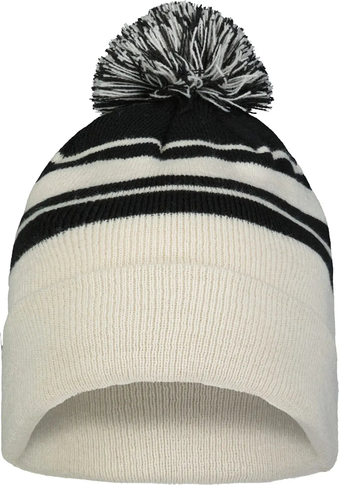 Pacific Headwear 641K Knit Fold Over Pom-Pom Beanie - Oat Black - Oat Black / OS