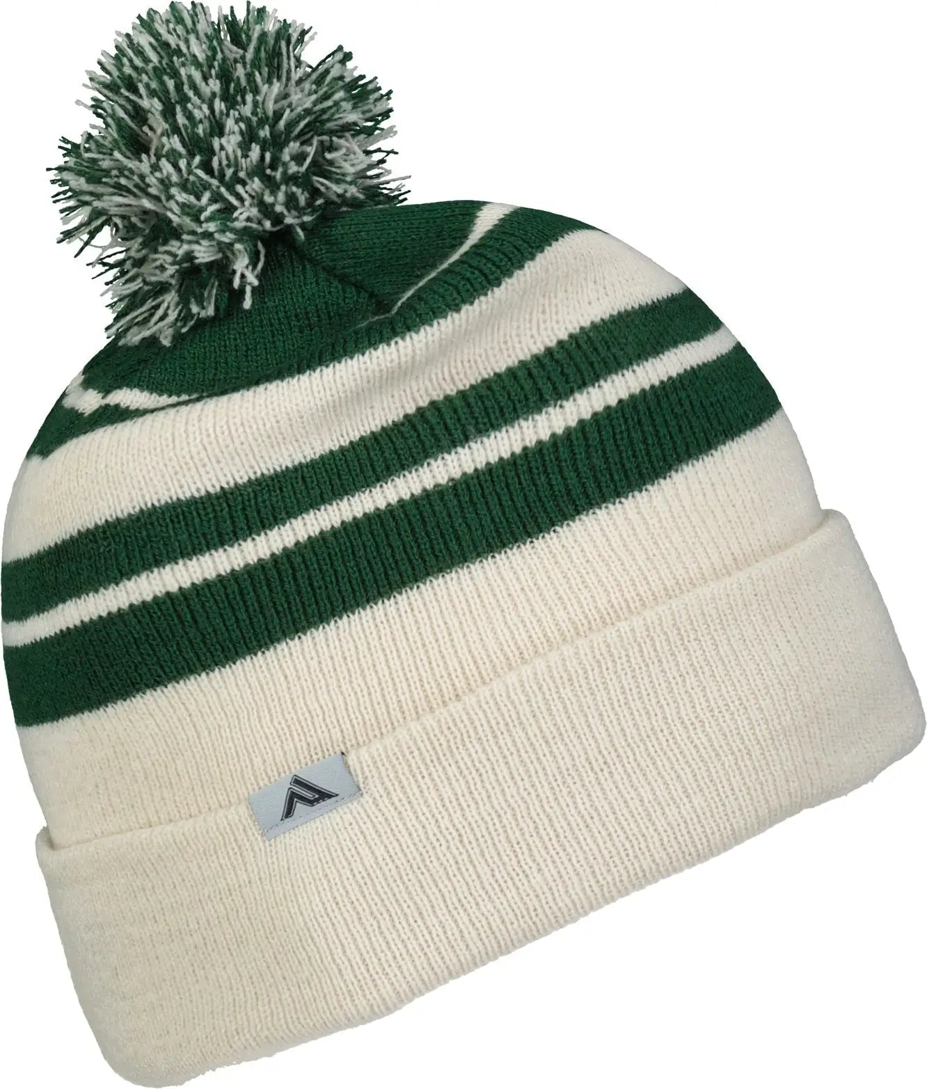 Pacific Headwear 641K Knit Fold Over Pom-Pom Beanie - Oat Dark Green - Oat Forest / OS