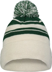 Pacific Headwear 641K Knit Fold Over Pom-Pom Beanie - Oat Dark Green - Oat Forest / OS