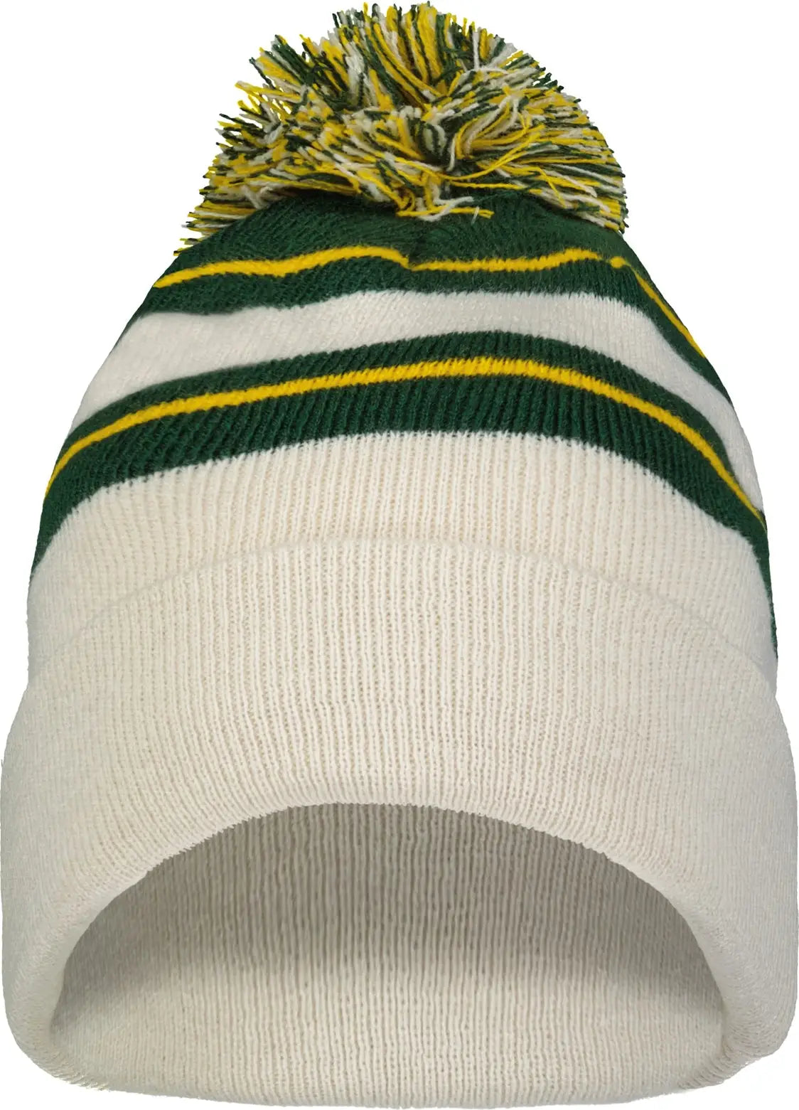 Pacific Headwear 641K Knit Fold Over Pom-Pom Beanie - Oat Dark Green Gold - Oat Forest Gold / OS