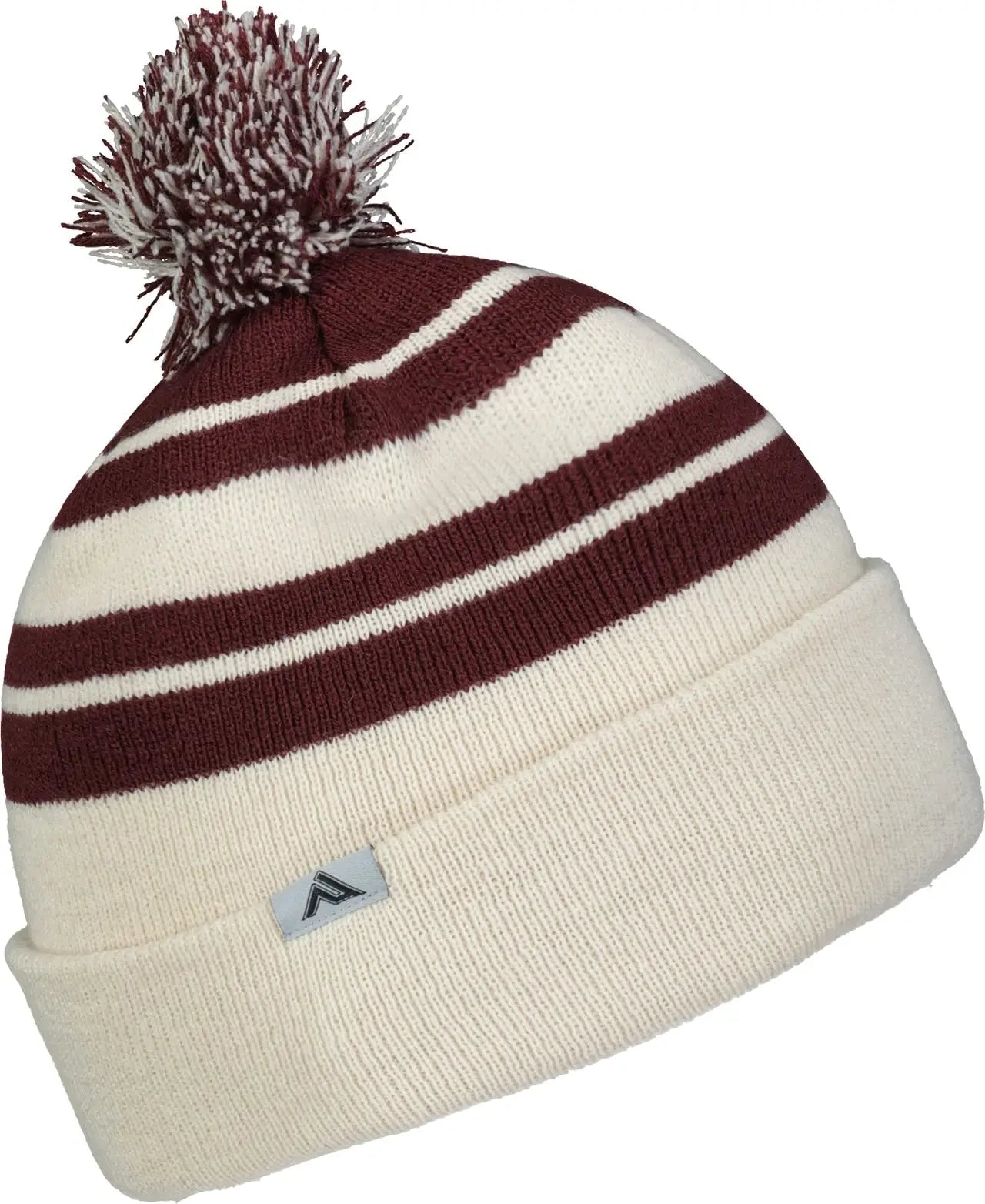 Pacific Headwear 641K Knit Fold Over Pom-Pom Beanie - Oat Maroon - Oat Maroon / OS