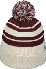 Pacific Headwear 641K Knit Fold Over Pom-Pom Beanie - Oat Maroon - Oat Maroon / OS