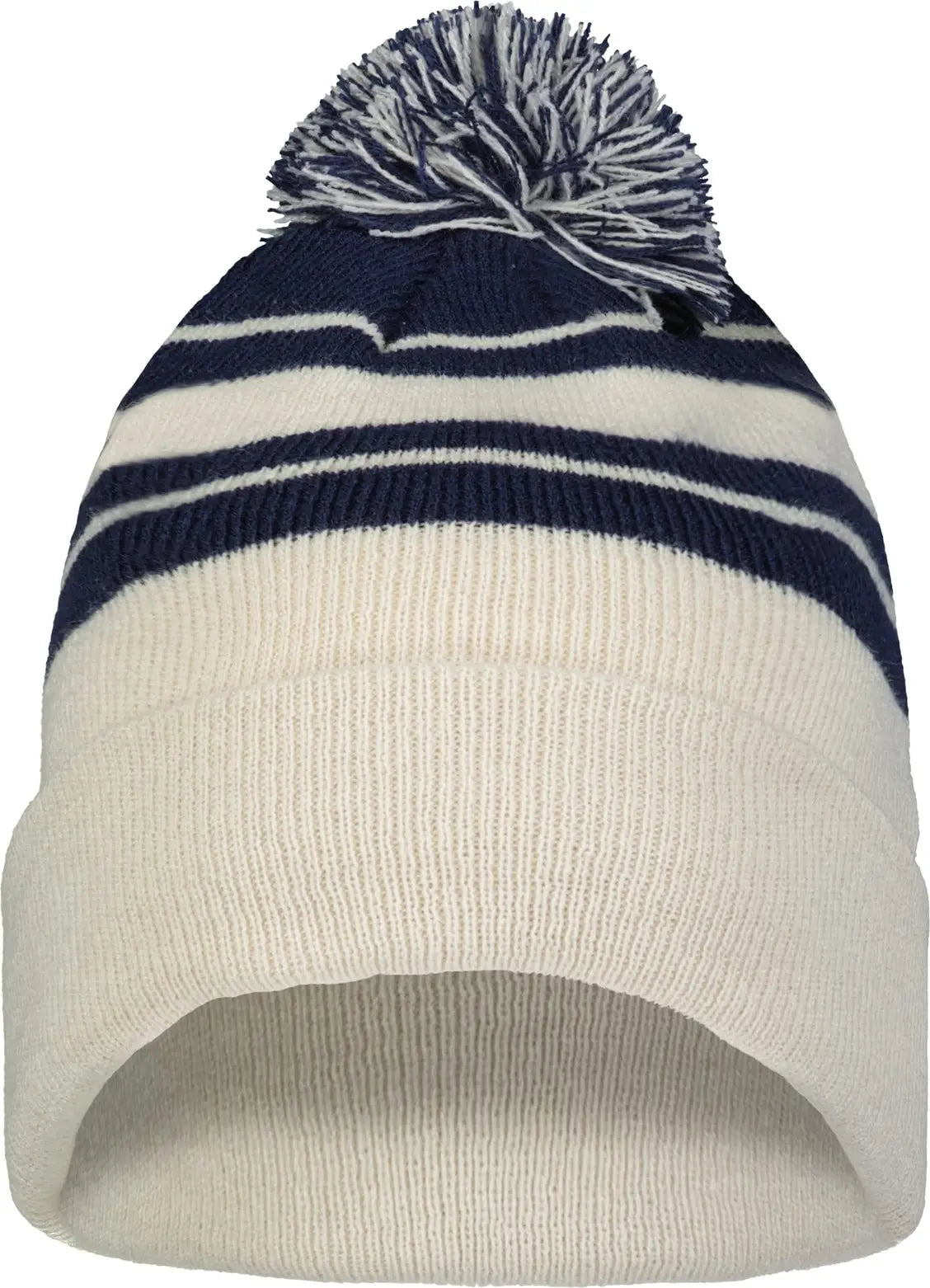 Pacific Headwear 641K Knit Fold Over Pom-Pom Beanie - Oat Navy - Oat Navy / OS