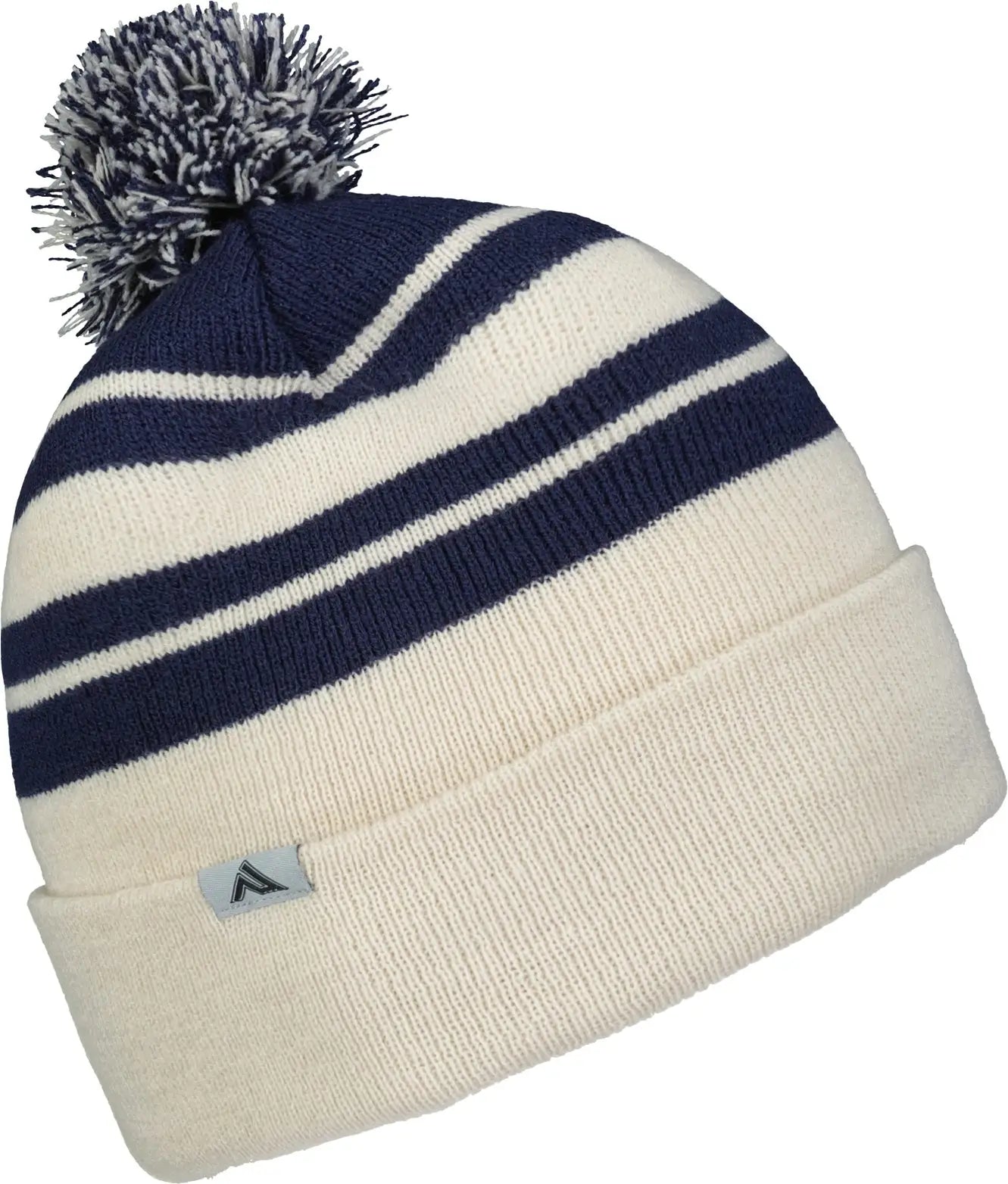 Pacific Headwear 641K Knit Fold Over Pom-Pom Beanie - Oat Navy - Oat Navy / OS