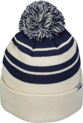 Pacific Headwear 641K Knit Fold Over Pom-Pom Beanie - Oat Navy - Oat Navy / OS