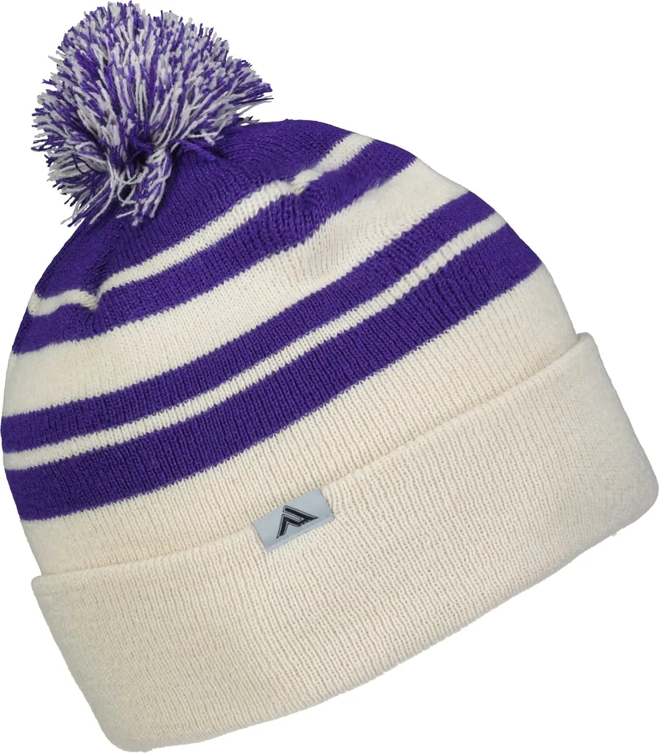 Pacific Headwear 641K Knit Fold Over Pom-Pom Beanie - Oat Purple - Oat Purple / OS
