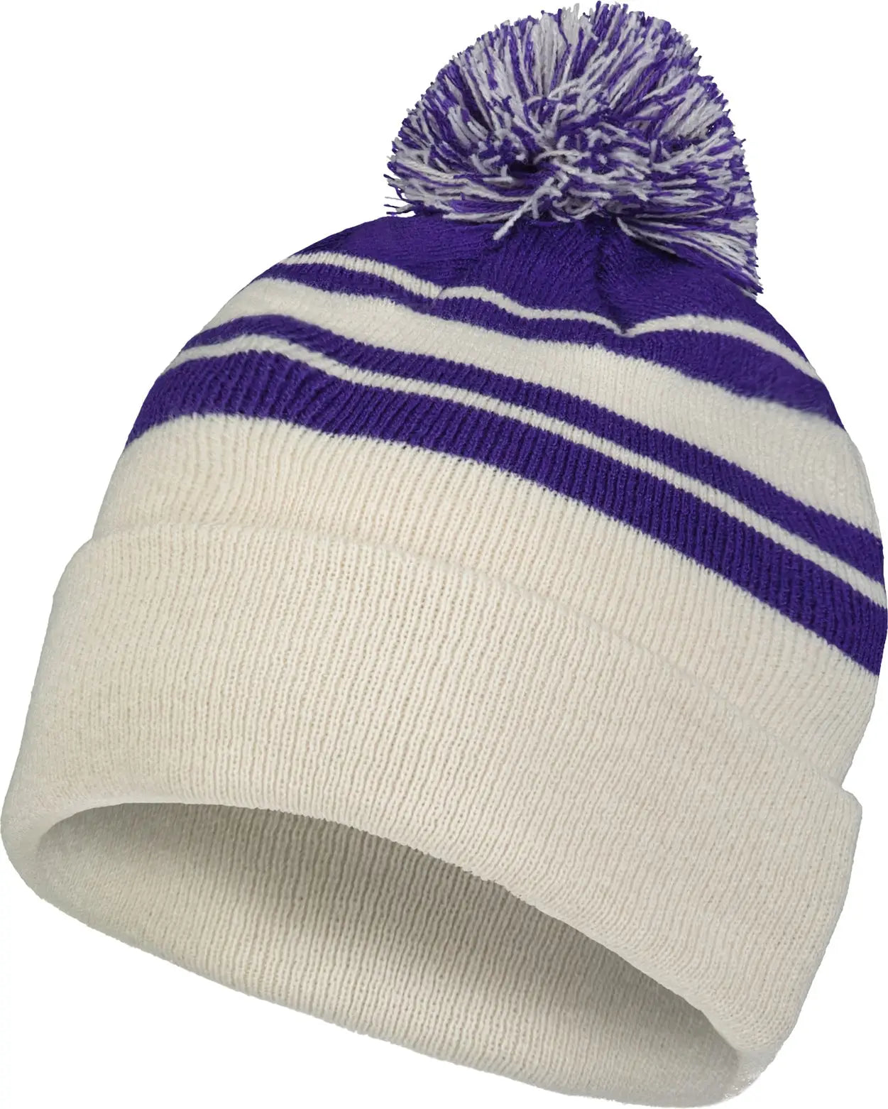 Pacific Headwear 641K Knit Fold Over Pom-Pom Beanie - Oat Purple - Oat Purple / OS