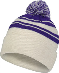 Pacific Headwear 641K Knit Fold Over Pom-Pom Beanie - Oat Purple - Oat Purple / OS