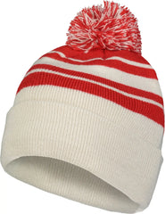 Pacific Headwear 641K Knit Fold Over Pom-Pom Beanie - Oat Red - Oat Red / OS