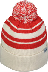 Pacific Headwear 641K Knit Fold Over Pom-Pom Beanie - Oat Red - Oat Red / OS