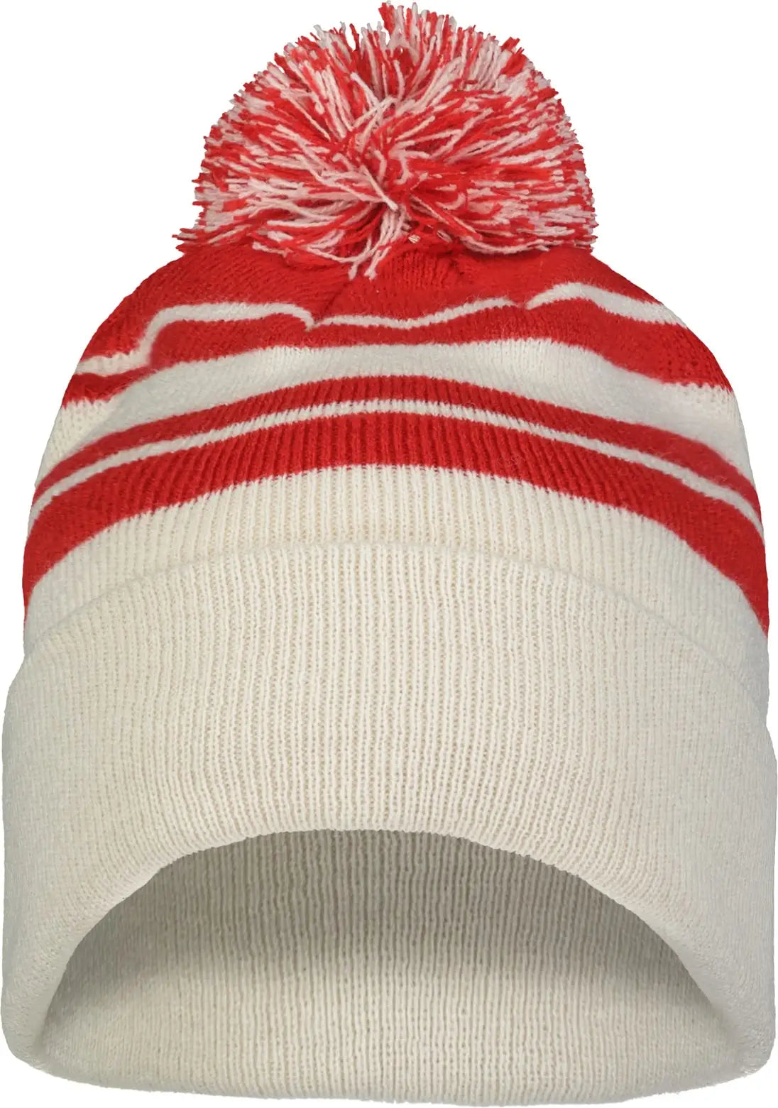 Pacific Headwear 641K Knit Fold Over Pom-Pom Beanie - Oat Red - Oat Red / OS