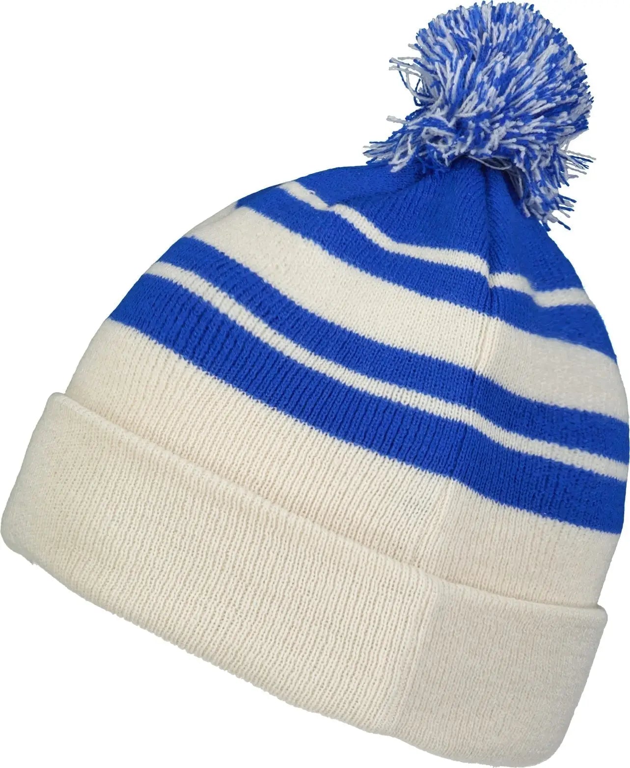Pacific Headwear 641K Knit Fold Over Pom-Pom Beanie - Oat Royal - Oat Royal / OS