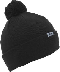 Pacific Headwear 641K Pom Pom Cuff Beanie Black Black / 7’’ 7 7/8’’