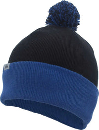 Pacific Headwear 641K Pom Pom Cuff Beanie Black Royal Black Royal / 7’’ 7 7/8’’