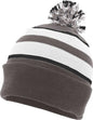 Pacific Headwear 641K Pom Pom Cuff Beanie Graphite White Black Dark Gray White / 7’’ 7 7/8’’