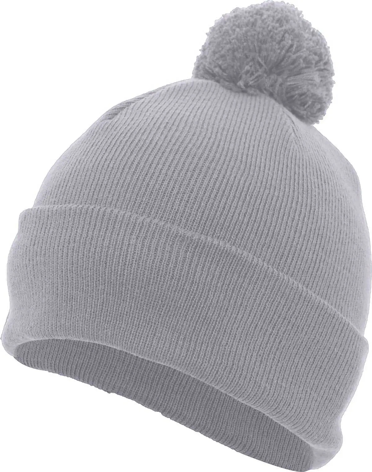 Pacific Headwear 641K Pom Pom Cuff Beanie Silver Light Gray / 7’’ 7 7/8’’