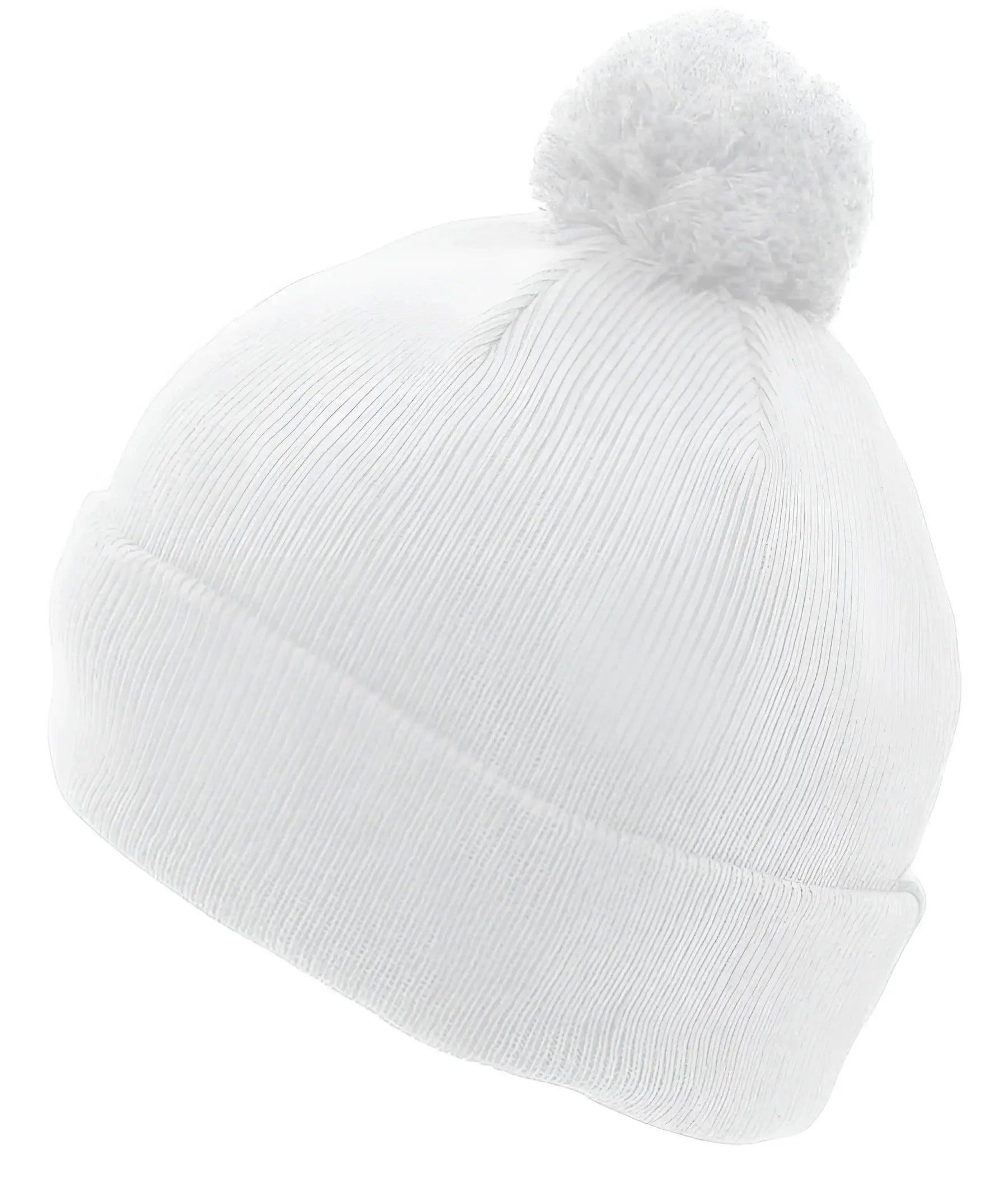 Pacific Headwear 641K Pom-Pom Cuff Beanie - White - White / 7’’ - 7 7/8’’