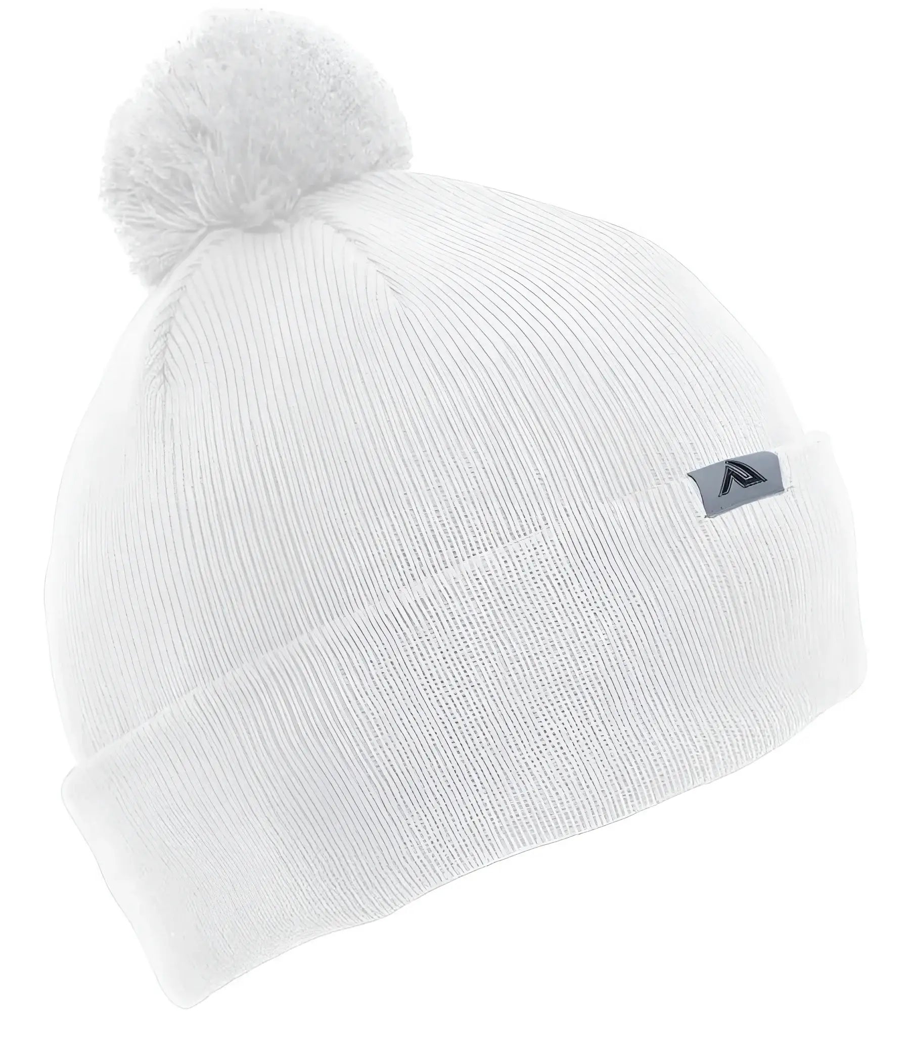Pacific Headwear 641K Pom-Pom Cuff Beanie - White - White / 7’’ - 7 7/8’’