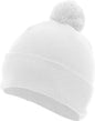 Pacific Headwear 641K Pom Pom Cuff Beanie White White / 7’’ 7 7/8’’