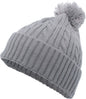 Pacific Headwear 643K Cable Knit Pom Pom Beanie Silver Light Gray / 7’’ 7 7/8’’