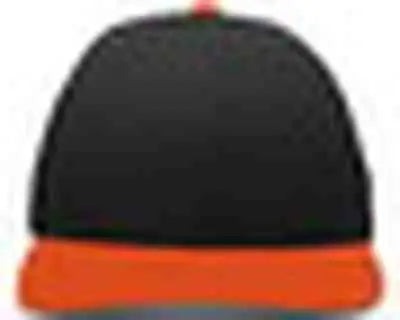 Pacific Headwear 705W Pro-Wool Hook-and-Loop Cap - Black Orange