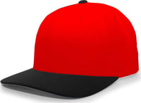 Pacific Headwear 705W Pro Wool Hook and Loop Cap Red Black Red Black / 6 1/2’’ 7’’