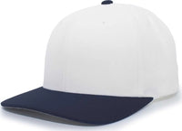 Pacific Headwear 705W Pro Wool Hook and Loop Cap White Navy White Navy / 6 1/2’’ 7’’