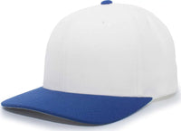 Pacific Headwear 705W Pro Wool Hook and Loop Cap White Royal White Royal / 6 1/2’’ 7’’