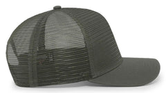 Pacific Headwear 724 Mesh Overlay 5-Panel Trucker Snapback Cap - Loden - Brown / 7’’ - 7 7/8’’