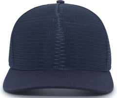 Pacific Headwear 724 Mesh Overlay 5 Panel Trucker Snapback Cap Navy Navy / 7’’ 7 7/8’’