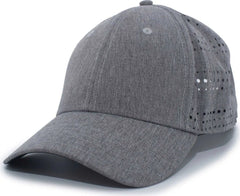 Pacific Headwear 747 Perforated Hook and Loop Cap Grey Heather Gray / 7’’ 7 7/8’’