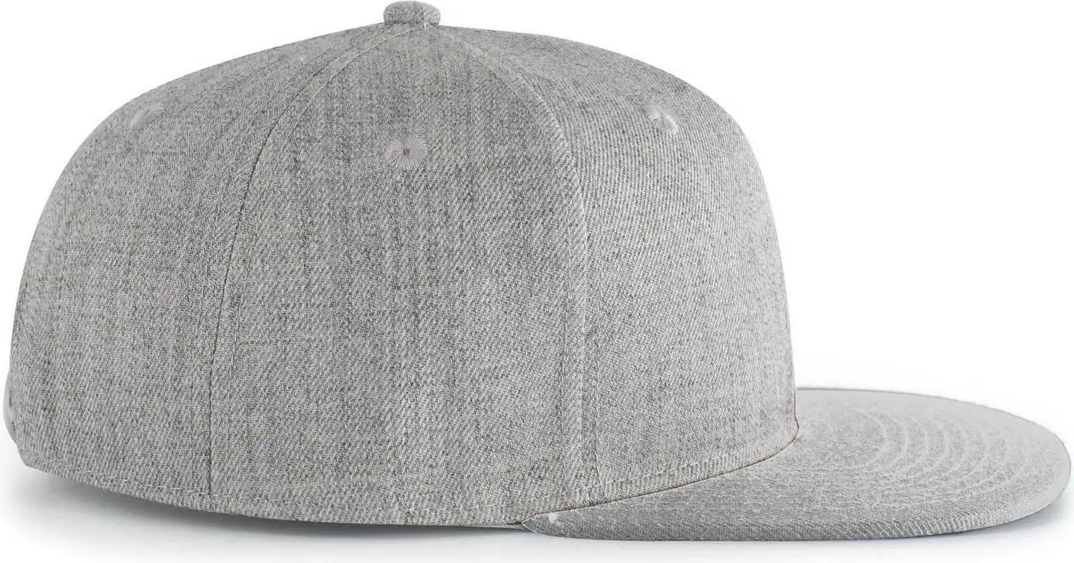 Pacific Headwear 750 Wool Heather Snapback Cap - Light Heather - Light Gray / 7’’ - 7 7/8’’