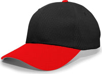 Pacific Headwear 805M Coolport Mesh Hook-and-Loop Cap - Black Red - Black Red / 6 1/2’’ - 7’’