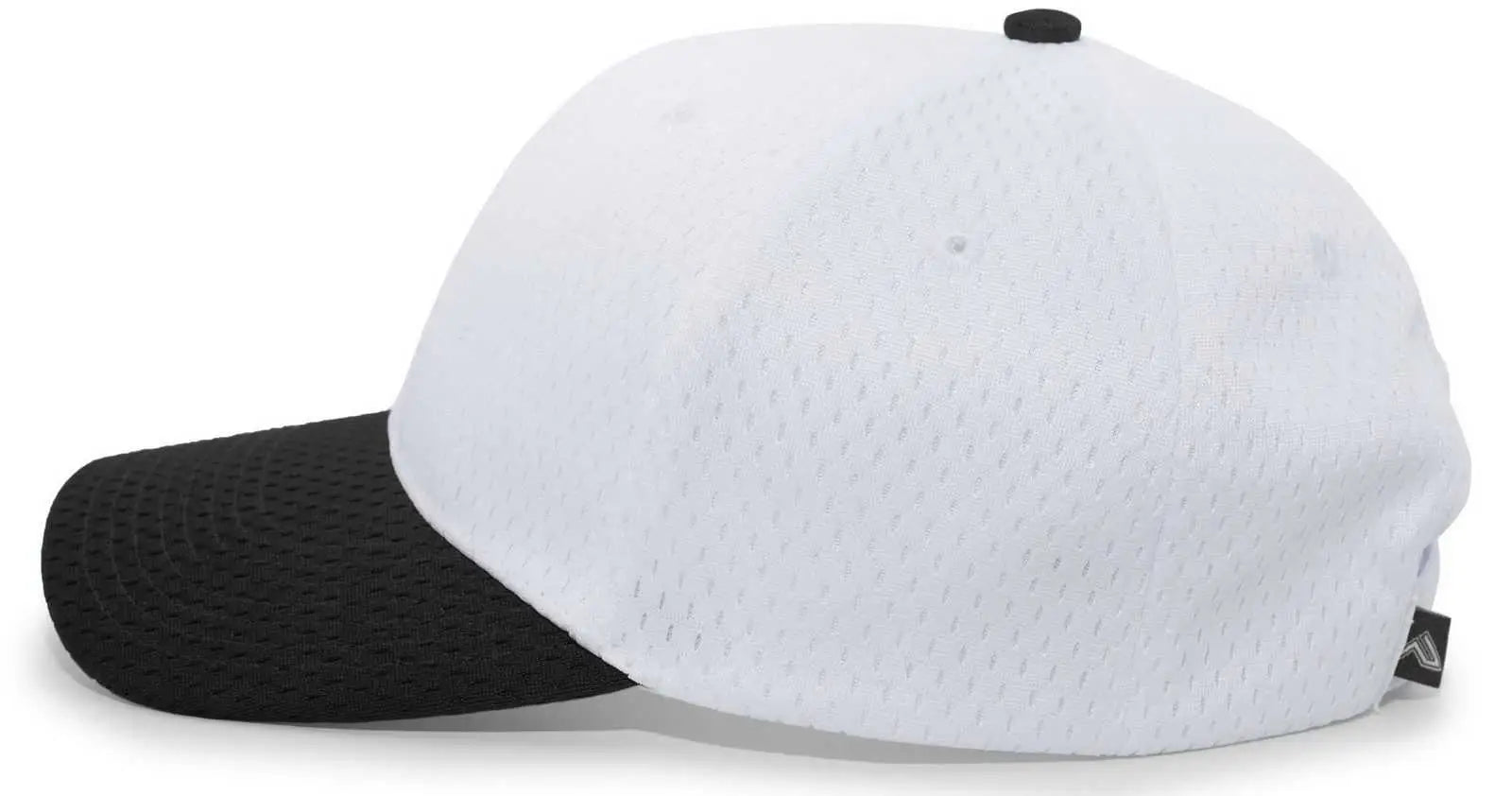 Pacific Headwear 805M Coolport Mesh Hook-and-Loop Cap - White Black
