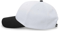 Pacific Headwear 805M Coolport Mesh Hook and Loop Cap White Black