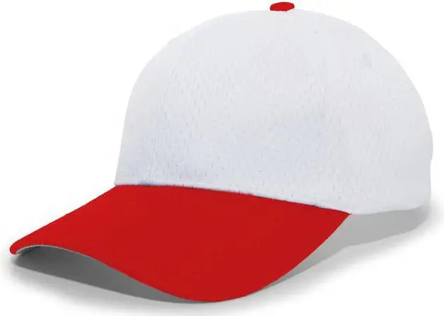 Pacific Headwear 805M Coolport Mesh Hook-and-Loop Cap - White Red