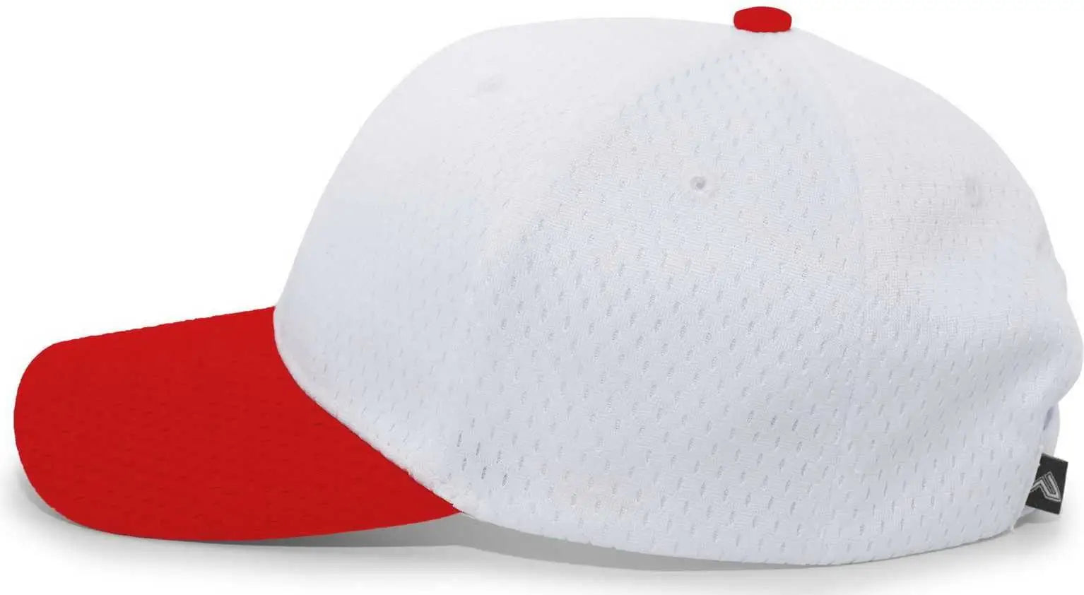 Pacific Headwear 805M Coolport Mesh Hook-and-Loop Cap - White Red