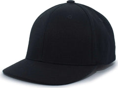 Pacific Headwear 855U Pro-Wool Combo Cap Flexfit Cap - Black - Black / 6 7/8’’ - 7 3/8’’