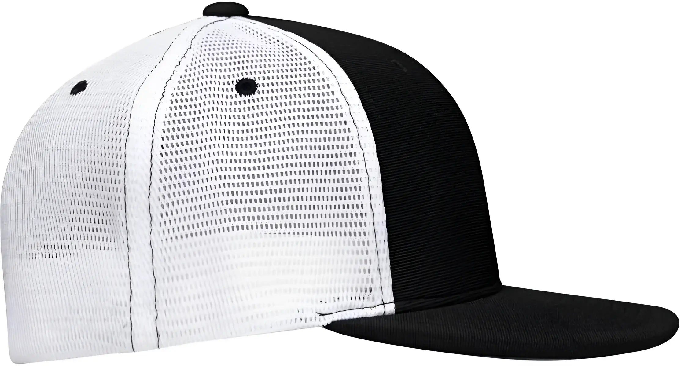 Pacific Headwear ES341 Premium M2 Performance Trucker Flexfit Cap - Black White