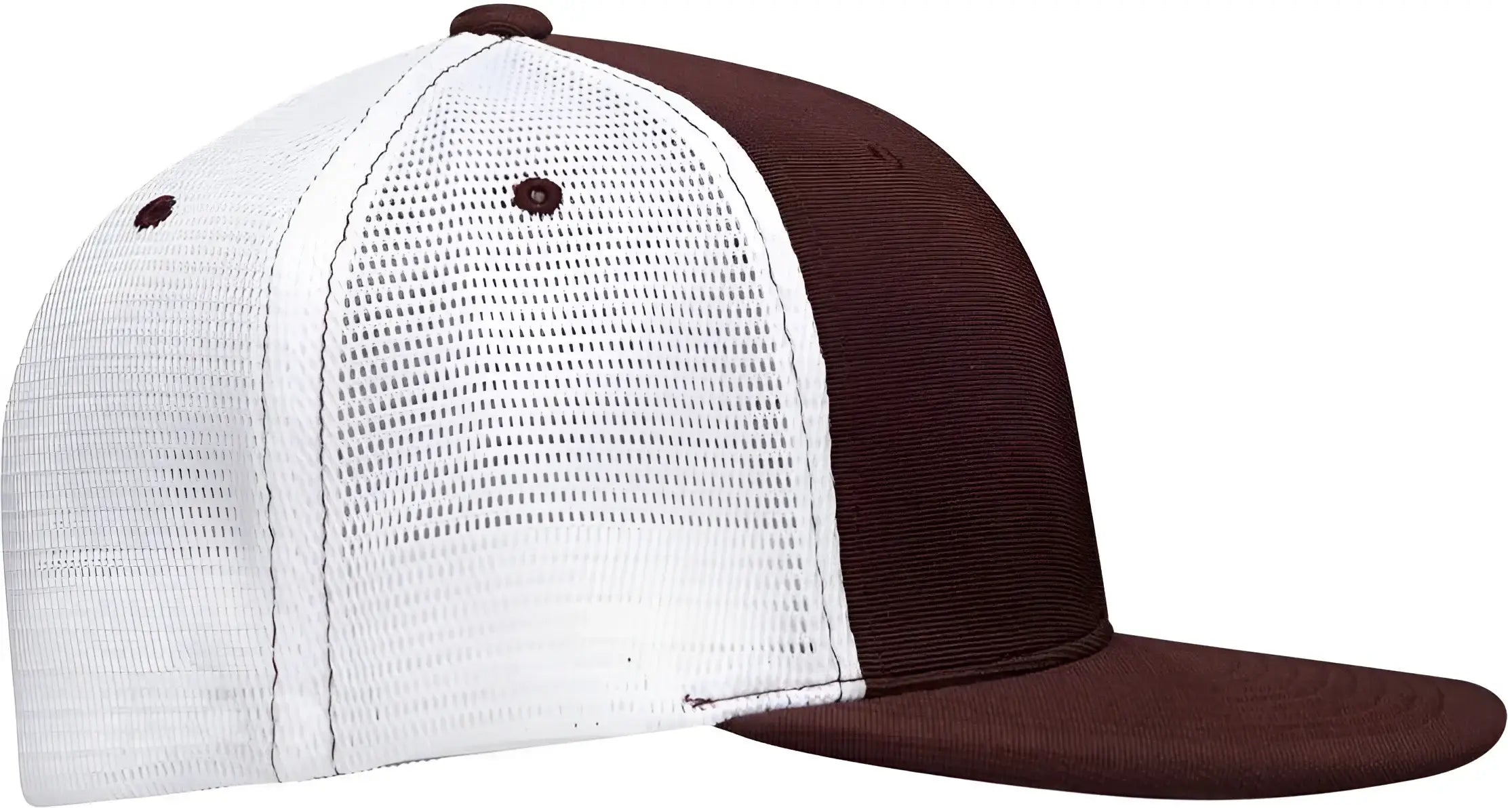 Pacific Headwear ES341 Premium M2 Performance Trucker Flexfit Cap - Maroon White