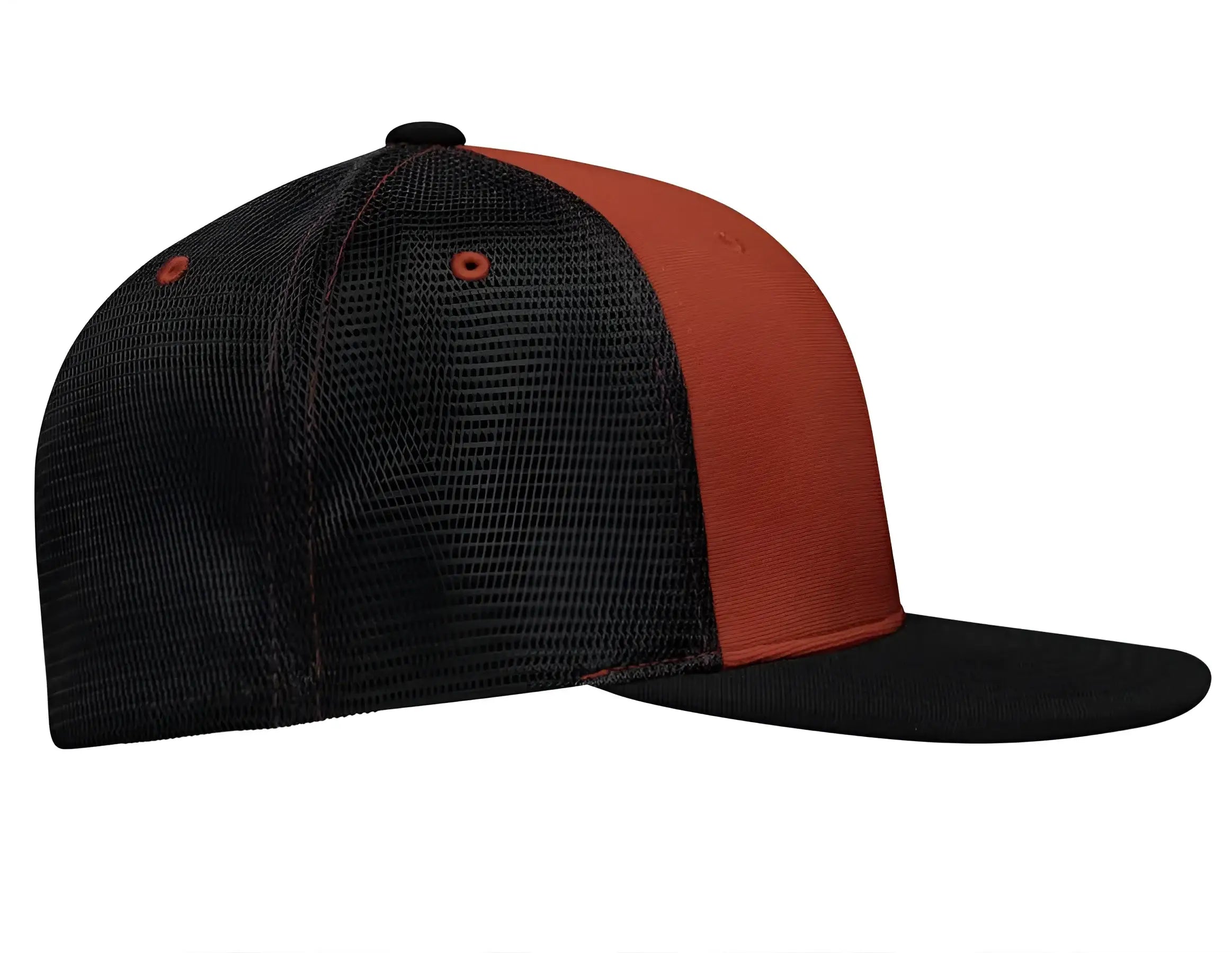 Pacific Headwear ES341 Premium M2 Performance Trucker Flexfit Cap - Red Black