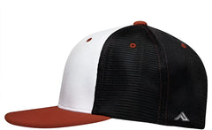 Pacific Headwear ES341 Premium M2 Performance Trucker Flexfit Cap White Black Red