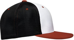 Pacific Headwear ES341 Premium M2 Performance Trucker Flexfit Cap White Black Red