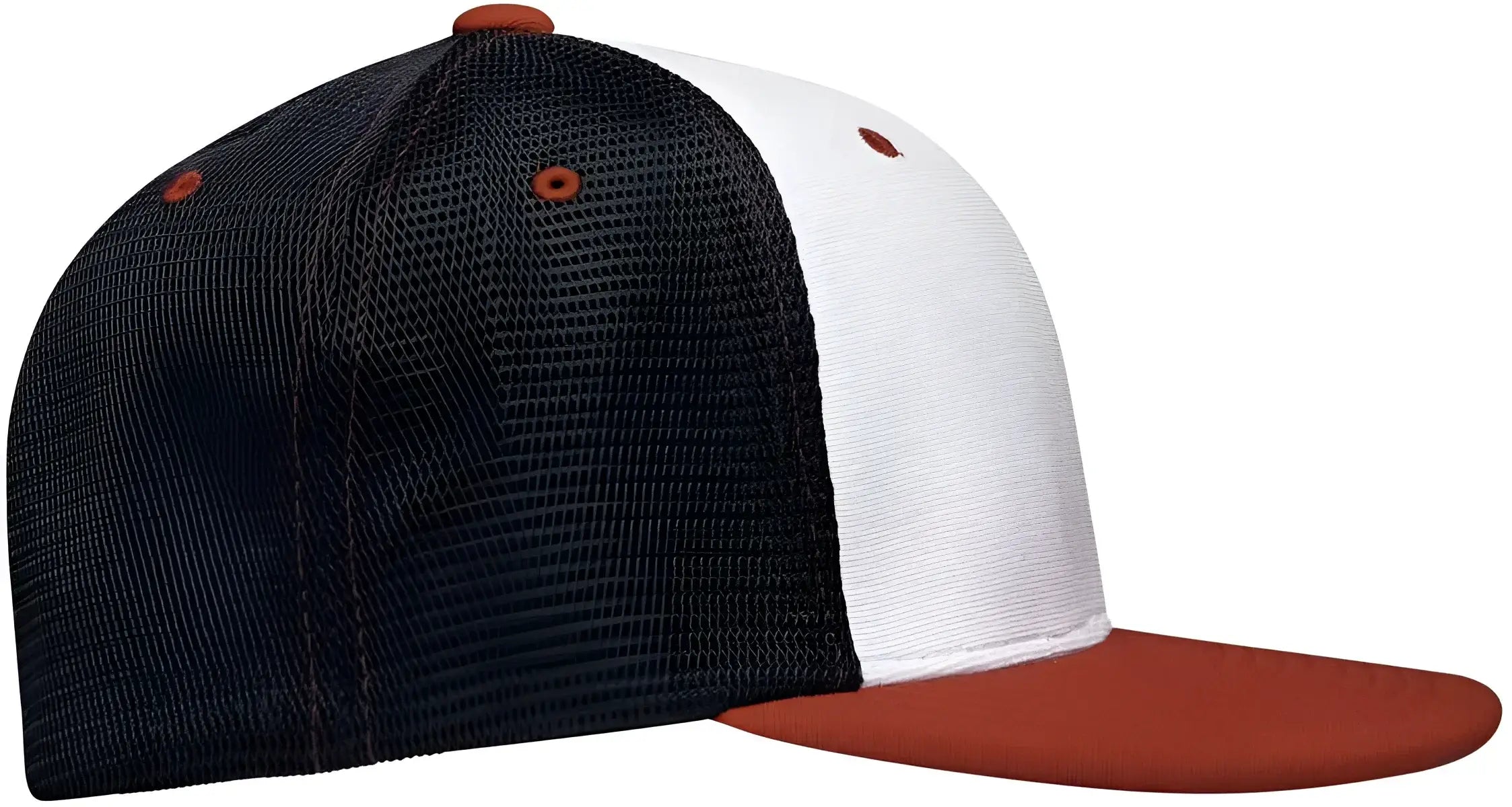 Pacific Headwear ES341 Premium M2 Performance Trucker Flexfit Cap - White Navy Red